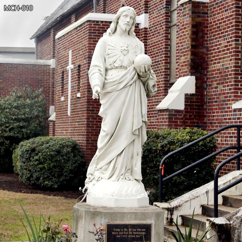 Classic Life Size Religious Marble Jesus with Ball Sculpture