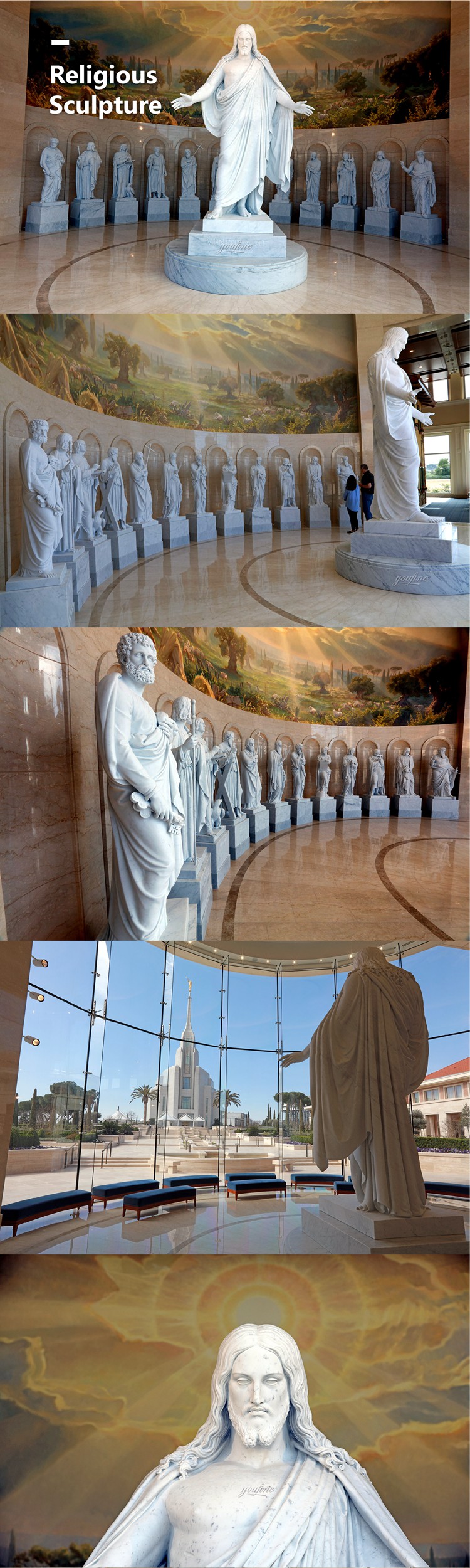 Classic Life Size Religious Marble Jesus with Ball Sculpture