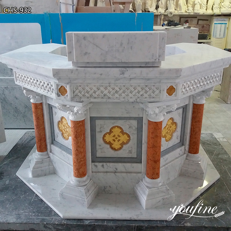 Hand Carved Marble Catholic Church Alter