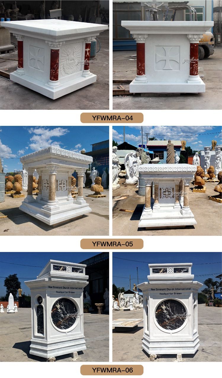 Hand Carved Marble Catholic Church Altar