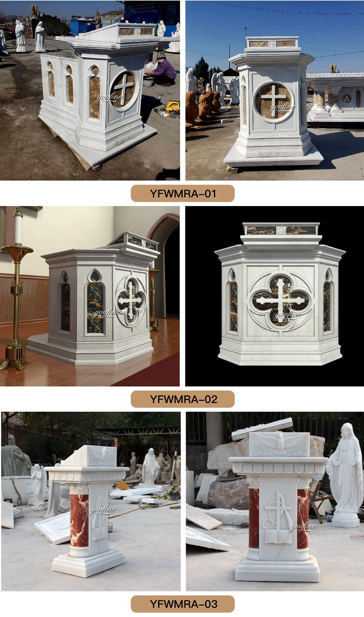 Hand Carved Marble Catholic Church Alter