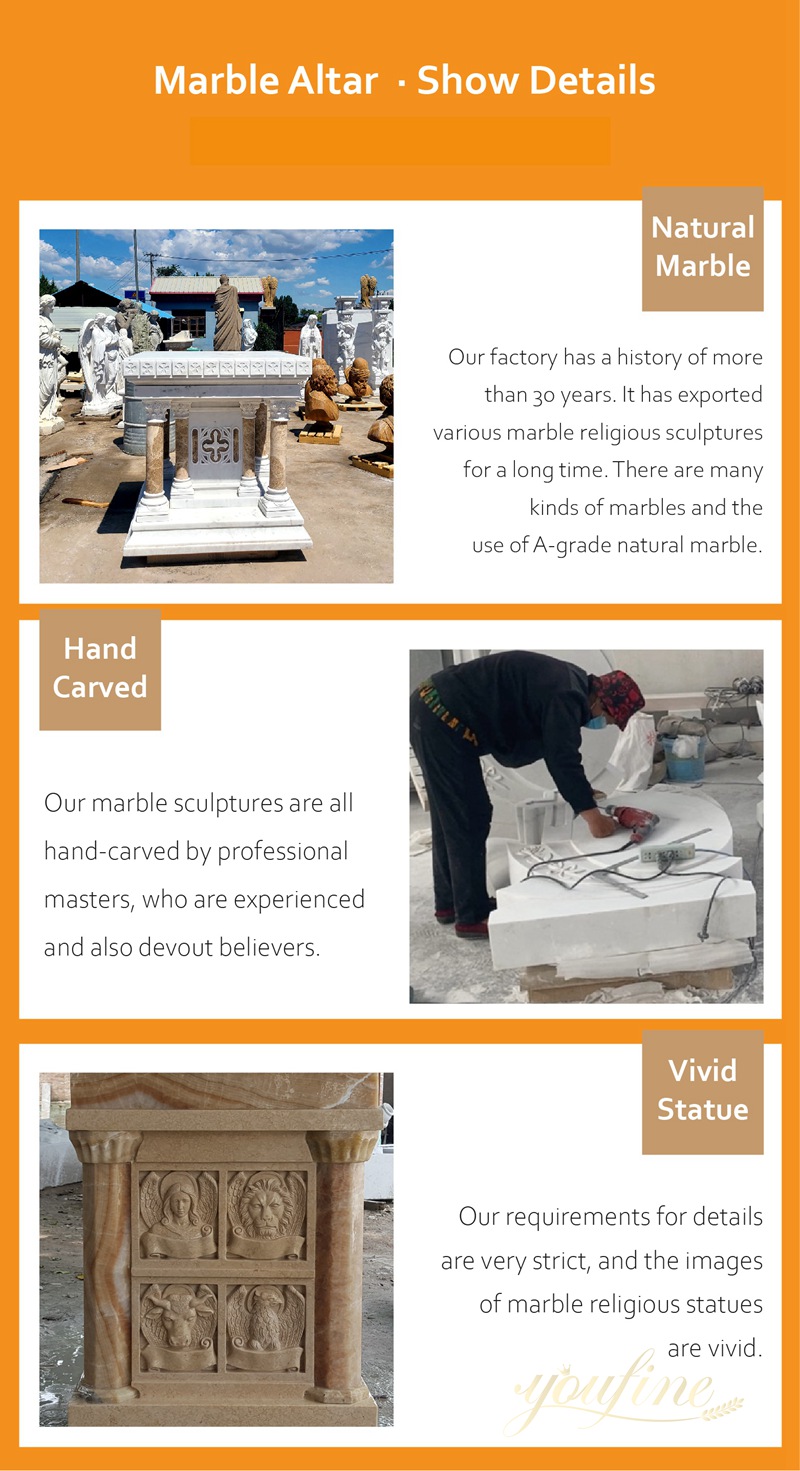 High Quality Unique Natural White Marble Altar for Church