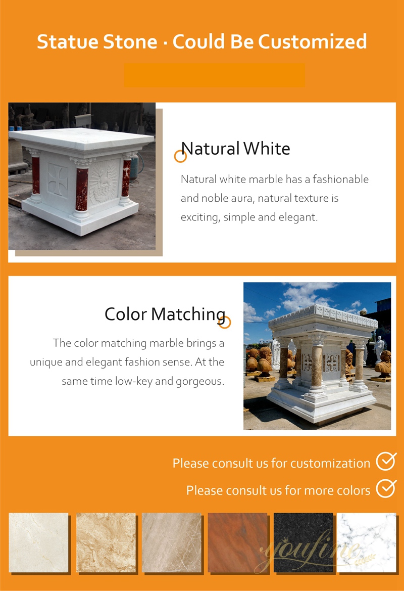 High Quality Unique Natural White Marble Altar for Church
