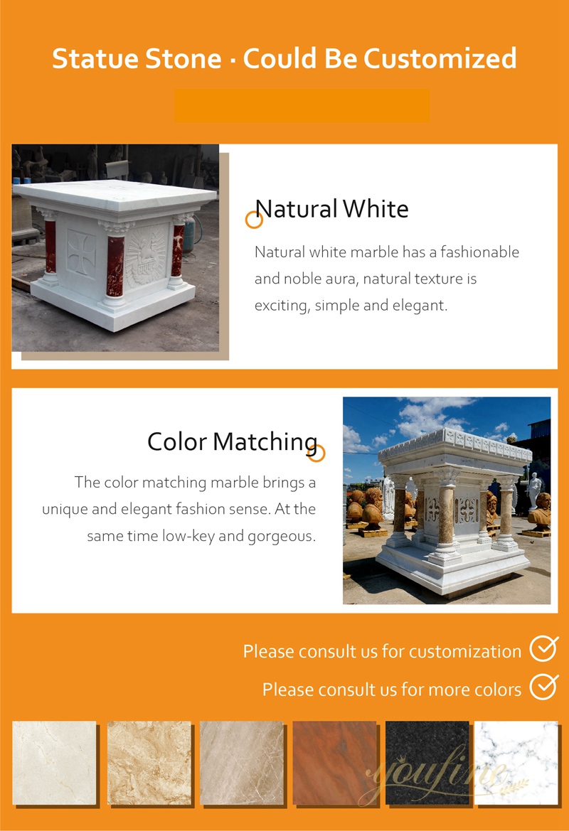 High Quality Unique Natural White Marble Altar for Church