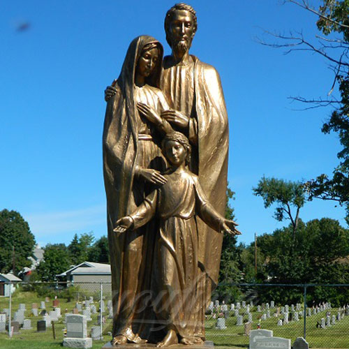 Antique Bronze Holy Family of mary joseph and baby jesus statues for Sale