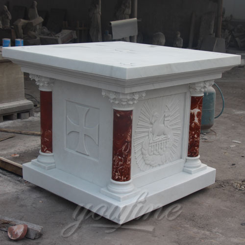 Church Decorative Small Religious Statue of Marble Altar Table for Sale