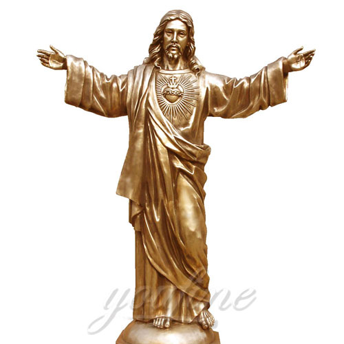 Indoor Bronze Religious Sculptures of Jesus Statue for Church decor