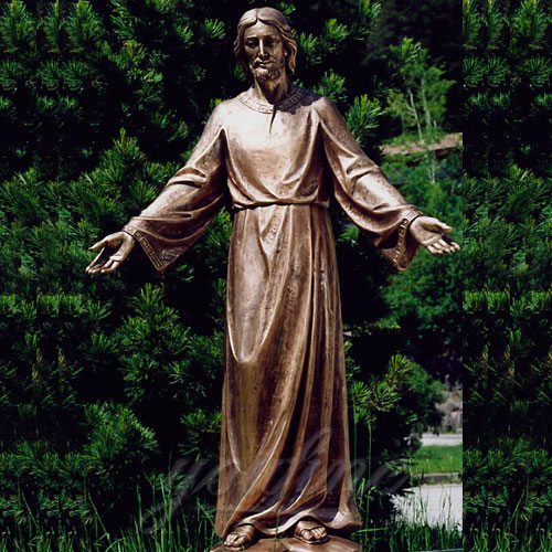 Large New Products Bronze Christian Jesus Statues Opening the Arm for sale