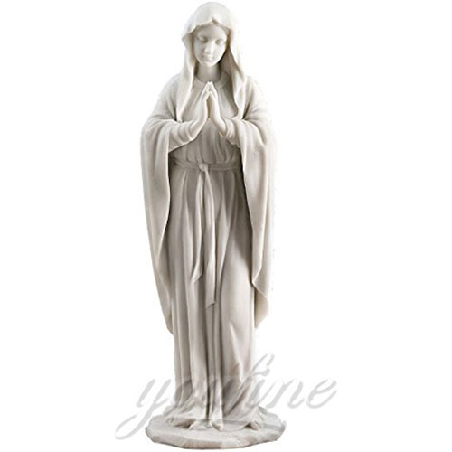 Outdoor Popular Design Religious Marble Virgin Mary Statues 5.2 Foot for sale