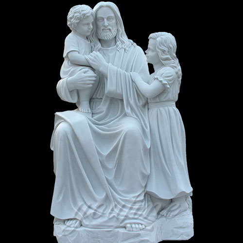 Popular Designs Marble Stone garden Jesus Statue and Child Statues for sale