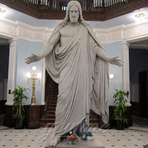 Praying Home Interior Decorative White Marble Jesus with Open Hand for sale