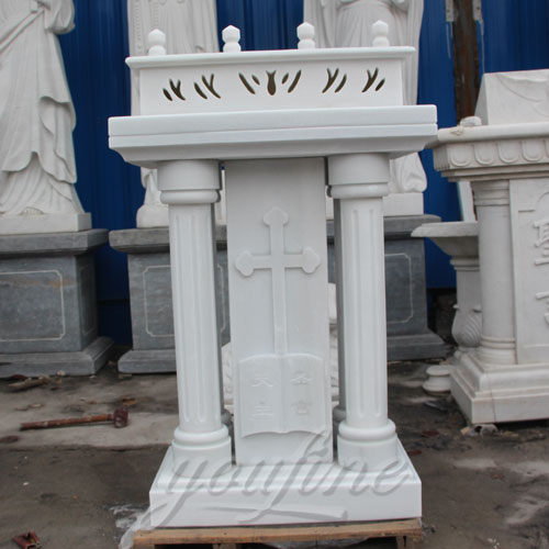 White Marble Church Lectern Pulpits for Church Interior Decor