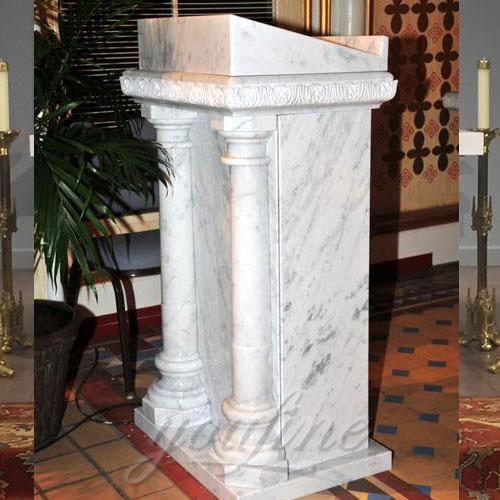 Wholesales Religious statues of White Natural Marble Pulpit for Sale