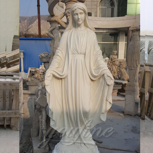 Outdoor White Marble Virgin Mary of Our Lady of Grace Statue for Hot Sale