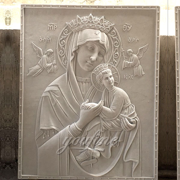 Large marble the Virgin of Perpetual relief religious statues