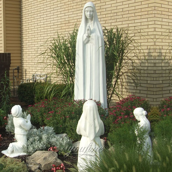 Buy church art sculpture lady of fatima with three shepherd portugal designs