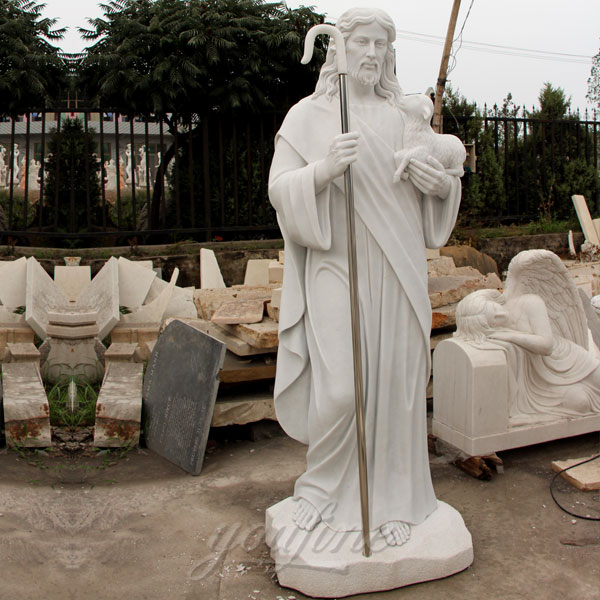 Life size marble shepherd statues of jesus for sale