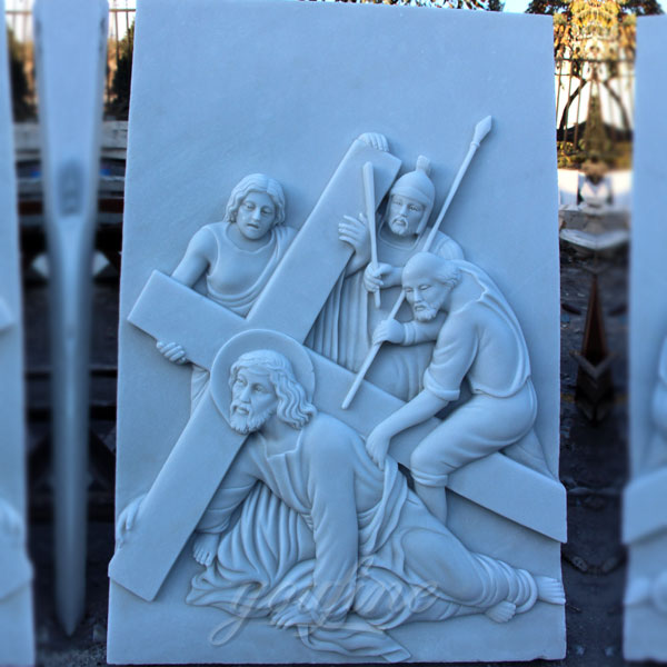 Marble carving relief sculptures the stations of the cross for sale