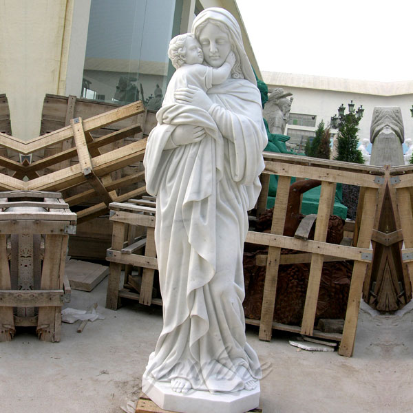 Religious art mother mary and baby jesus sculptures for garden