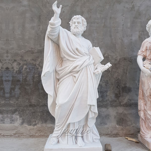 Religious garden sculpture of Saint Peter for outdoor decoration designs