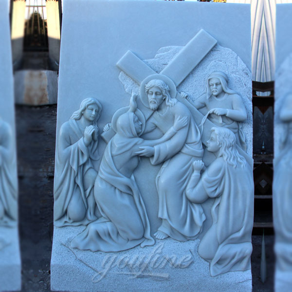 Religious marble carving relief sculptures of the stations of the cross