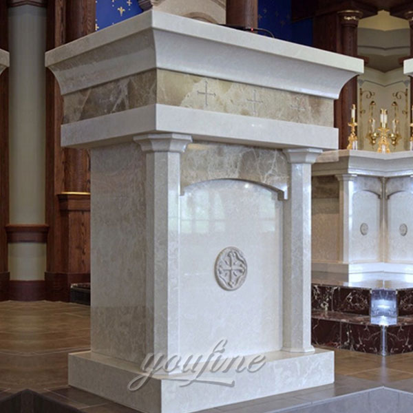 Religious statues of modern marble pulpit for church decor