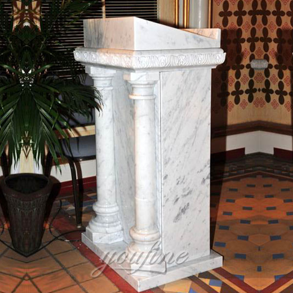 Simple design marble pulpit with columns decor for sale