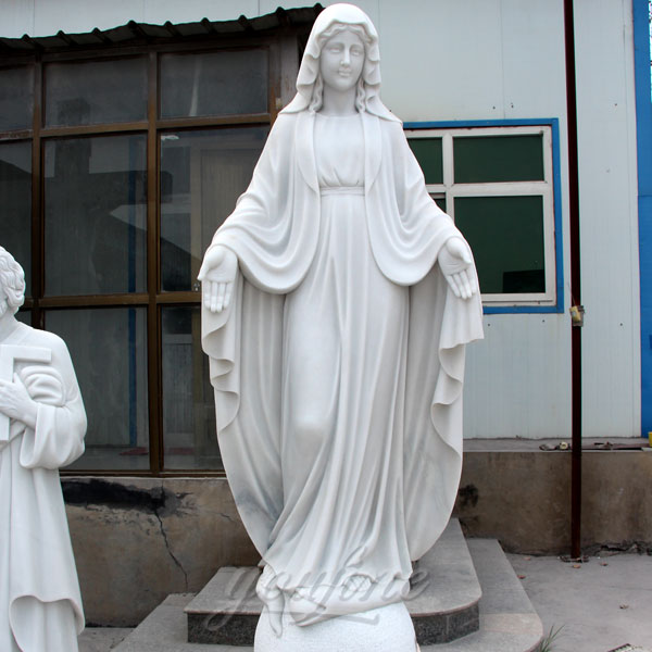 outdoor white marble mother mary statues for garden on sale