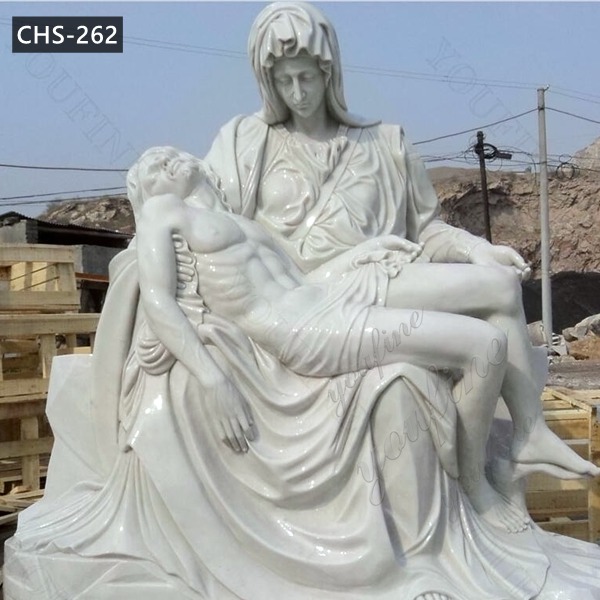 Life Size Marble Pieta Sculpture by Michelangelo The Pity Statue for Sale CHS-262