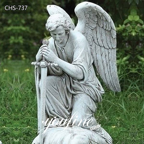 Life Size Saint Michael the Archangel Statue Marble Religious Garden Statue for Sale CHS-737