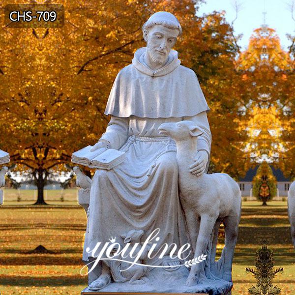 Outdoor Saint Statues St. Francis Garden Sculpture with Animal Supplier CHS-709