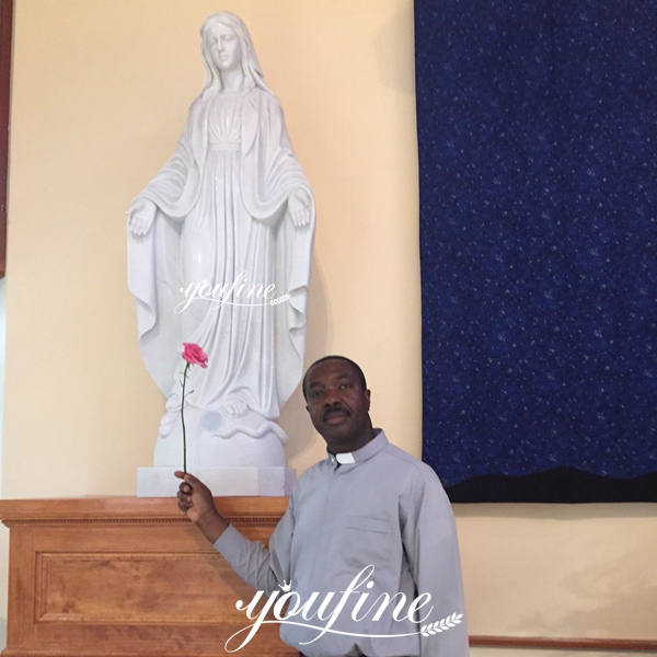 Beautiful Virgin Mary Marble Statue-Feedback from American Church Guests