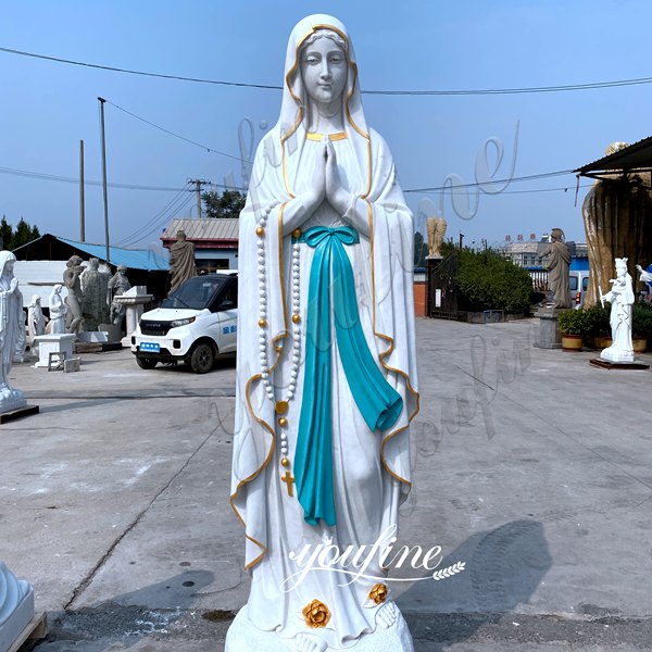 Hand Carved Lady of Lourdes Marble Statue Finished Products for Our Clients