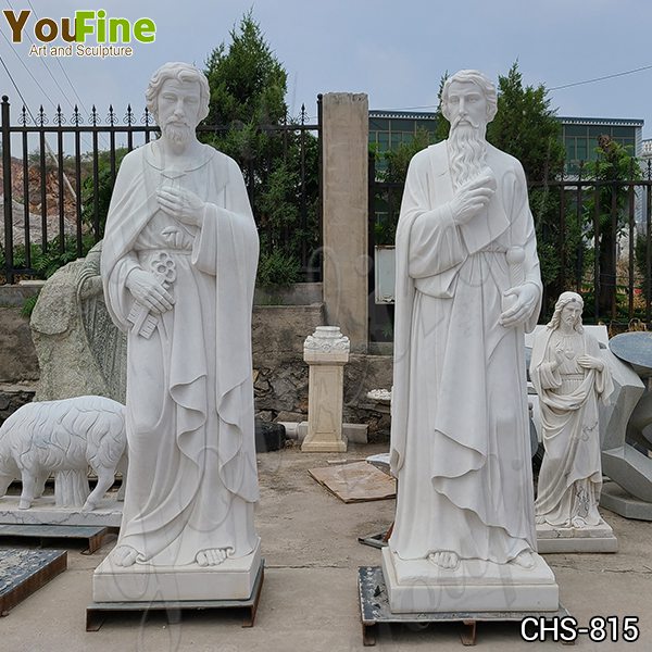 Life Size Hand Carved Marble Saint Peter Garden Statue for Sale CHS-815