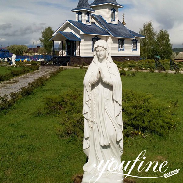 Hand Carved Marble Virgin Mary Statue for American Church Project