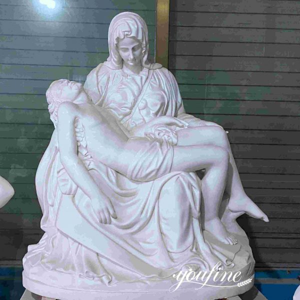 Buy Life Size Pieta White Marble Statue Religious Garden Decor in YouFine