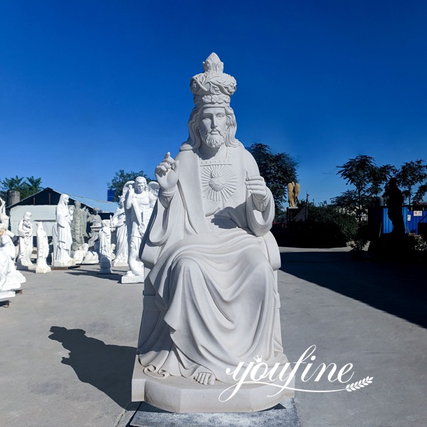 Catholic Sacred Heart Of Jesus Outdoor Marble Statue for Sale