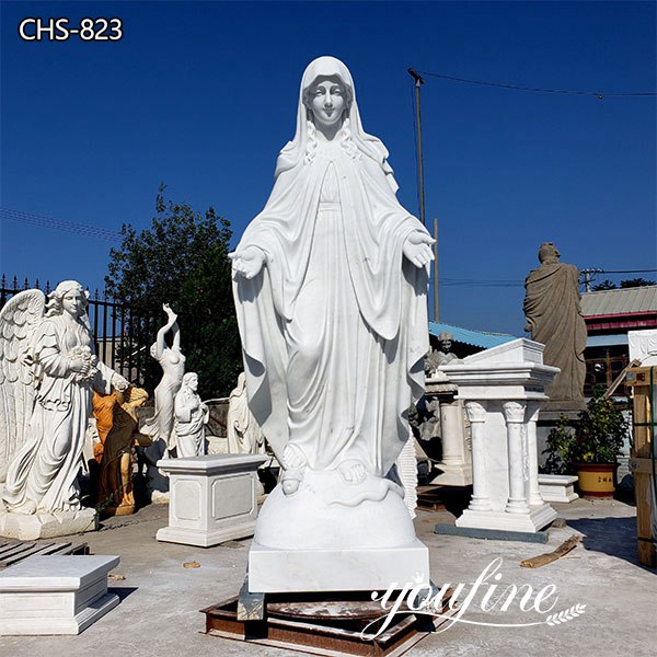 Handcarved Life Size Virgin Mary Mable Statue for Sale