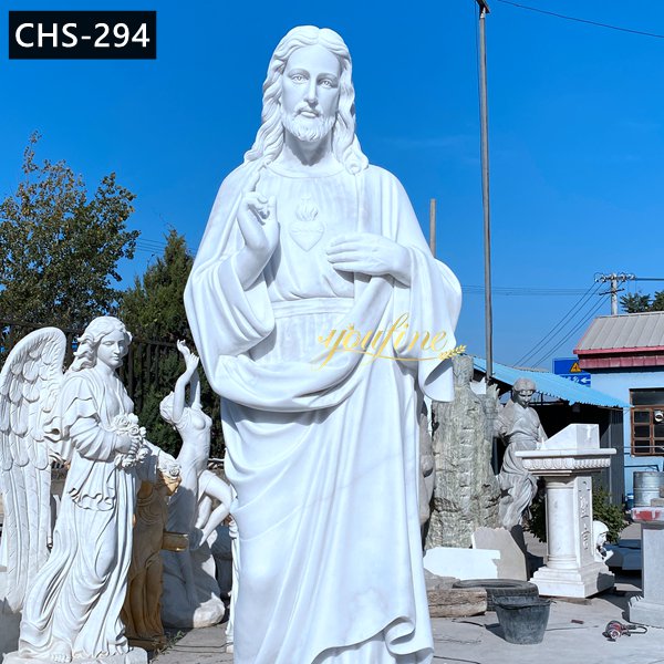 Outdoor Catholic Marble Jesus Statue for Prayer Garden CHS-294