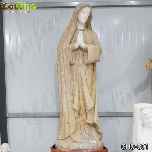 Handcarved Marble Virgin Mary Statue for Church for Sale CHS-801 (1)