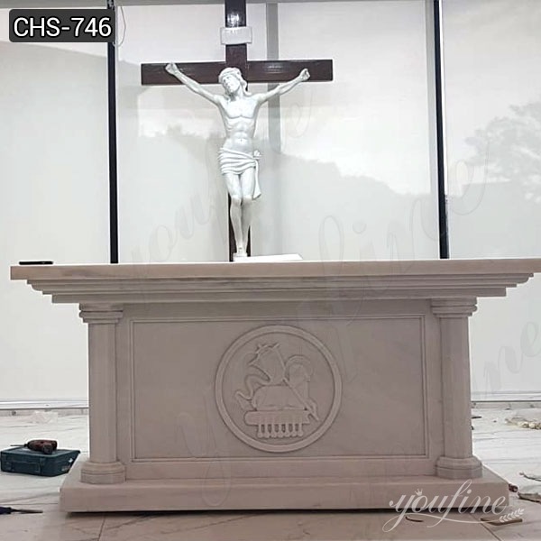 Natural White Marble Altar for Church for Sale CHS-746