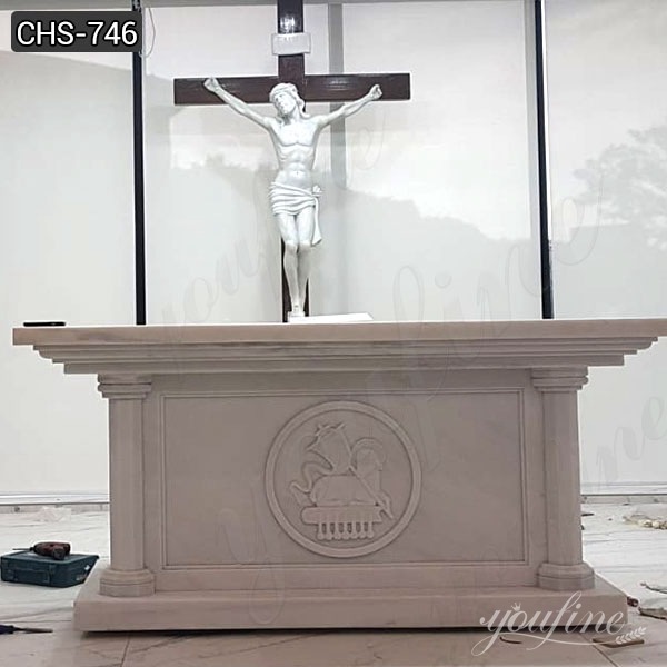 Natural White Marble Altar for Church for Sale CHS-746 (2)