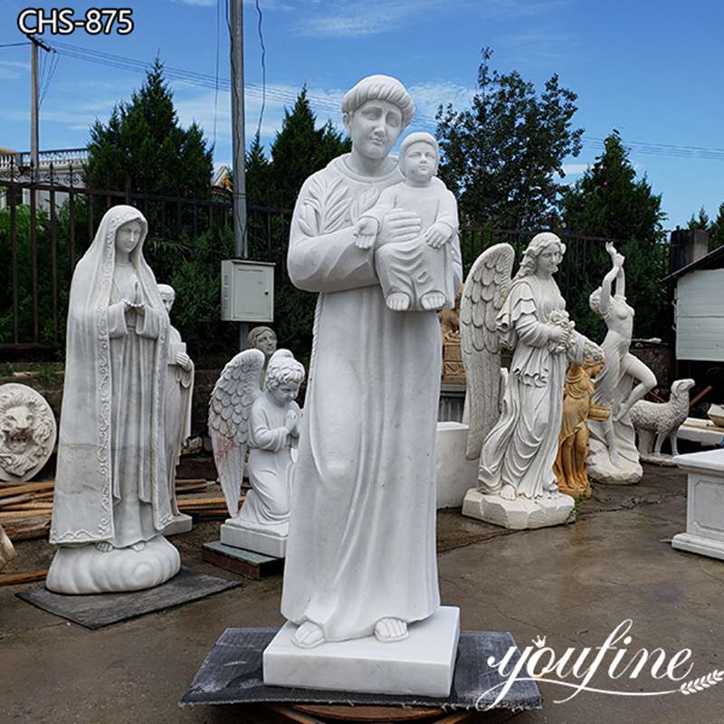 White Marble St Anthony Garden Statue Online Sale CHS-875