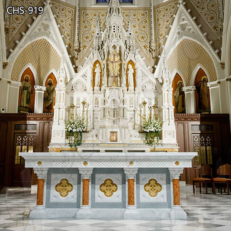 Natural Hand Carved White Marble Altar for Church