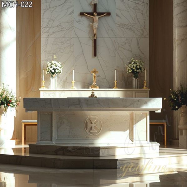 High Quality Unique Natural White Marble Altar for Church